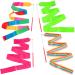 ANCIRS 4 Pack 2-Meter Dance Ribbons Rainbow Streamers Rhythmic Gymnastics Ribbon Baton Twirling Wands on Sticks for Kids Artistic Dancing 4 Mixed Colors