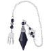Kyeygwo blue sandstone cone stone pendulum for women and men double crystal point pendulum double tip quartz gemstone trailer for divination meditation scrying balance Reiki healing blue (blue sandstone)