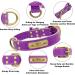 Senristar Personalized Leather Dog Collar - Engraved Name Tag Durable & Stylish for Small Medium & Large Dogs (XL Violet) - 3.0 cm Width 45-55 cm Neck - Buy Online on GoSupps.com