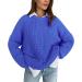 Shop Women's Long-Sleeved Knitted Sweater | Casual Loose Wrap Shirts in Blue - Perfect for Summer Autumn & Winter - Buy Online on GoSupps.com