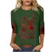 Yihaojia Womens Halloweeen 3/4 Sleeve Shirts Scary Blood 3D Splatter Print Crewneck Pullover Tee Shirt Green#198 XX-Large