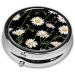 Shop Daisy Round Pill Box - 3 Compartment Portable Travel Medicine Organizer for Vitamins & Tablets - Buy Online on GoSupps.com