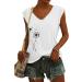 Short Sleeve T Shirts Clothing Woman T-Shirt Casual Black Clothing Top Women's Floral Pattern for Women Crop Tops Shirt Shirts Top Women's Summer Tank Top 3 White XL - Buy Online on GoSupps.com