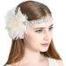 amangul Feather Headpiece Woman Carnivals Flapper Headband Mardi Gras Headpiece Masquerade Headpiece Gatsbys Headpiece(Black) - Buy Online on GoSupps.com