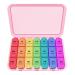 Pillbox 7 days 3 compartments tablet box 7 days at noon in the evening German Pillendose 7 days for a week of pill can 21 compartments medication box (pink housing)