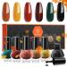 Modelones Nail Polish Set 6 Colors Fall Winter Yellow Orange Nail Polish Kit Quick Dry Nail Polish Black Green Long Lasting Nail Polish Manicure Diy Home Salon For Women Red Green Orange