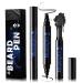 NewBang Beard Pencil Filler For Men,4 Tip Beard Filler Pen Kit Beard Pen ,Waterproof and Longlasting Beard Pen,Creates Natural Looking Beard, Moustache & Eyebrows(Black,2PCS) 2pcs black beard pen