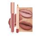 2PCS Lip Liner and Lipstick Set - Non-Sticky Long Lasting Waterproof Lip Stain - Highly Pigment Lip Stick and Lipliner Pencil - Lip Makeup Kits for Daily Makeup and Holiday Gifts (08)