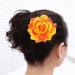 2 in 1 Large Orange Artificial Rose Hairpin & Hair Clips Brooch for Women's Party | Shop Internationally - Buy Online on GoSupps.com