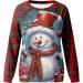 Women's Christmas Snowman & Penguin Print Sweatshirt | Light Blue | XXL - Buy Online on GoSupps.com