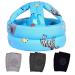 Baby Head Protector & Baby Knee Pads for Crawling Infant Safety Helmet & Walking Baby Helmet for Age 6-36 Months Blue Zoo(1+3)