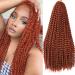 Passion twist hair copper red 24 inch 7 packs long water wave crochet braiding synthetic hair extensions (24 inch 7 packs 350) 24 Inch (Pack of 7) 350