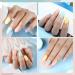 Foyute Semi Cured Gel Nail Strips 20 Pcs Soft Self-Adhesive Gel Nail Polish Wraps Sticker for Salon-Quality Manicure Set Long Lasting Easy to Apply & Remove Nail File & Wooden Stick (Rainbow) - Buy Online on GoSupps.com