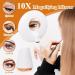 NeuType Round Makeup Vanity Mirror with Lights - 10X Magnification, 180 Rotation, 3 Color Modes - 8in White - Buy Online on GoSupps.com