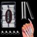 XXL No C Curve Straight Square Nail Tips - 500 Pcs 2XL Extra Long Flattened Square Fake Nail Tips Clear Half Cover Flat None C Curve Acylic Nail Tips for Women Girls Nail Salon with Case clear 500 Pcs XXL Flat Square wit...