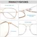 JM Plane Blue Light Blocking Glasses - Anti-Glare Computer Eyewear for Men & Women with Stylish Gold Frame - Buy Online on GoSupps.com