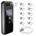 Breathalyzer, Professional Fuel Cell Sensor Breath Alcohol Tester High-Accuracy USB Rechargeable Digital Police Breathalyzer Professional Use with 10 Mouthpieces