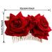 2 Pack Red Rose Flower Hair Clips for Women - Wedding and Flamenco Dancer Hair Accessories - Buy Online on GoSupps.com