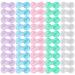 50 Pack Contact Lens Cases Transparent Contact Cases Bulk in 5 colors Cute Contact Lenses Case Leak-proof Eye Contact Case for Home and Travel