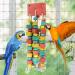 MQUPIN Bird Chewing Toy for Small Parrots - Multicolored Wooden Blocks - Ideal for Cockatiels & African Greys (S-20 inch) - Buy Online on GoSupps.com