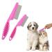 Tiesome pet hair combinations 2 packing multifunctional trunks for pets grooming kit 2 in 1 dog framework stainless steel comb Massage comb Double -sided comb (pink)