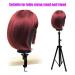 22 Inch Black Leather Wig Canvas Block Mannequin Head with C Stand - Ideal for Wigs Making & Display - Buy Online on GoSupps.com