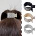 3Pcs Small Rhinestone Hair Claw Clips for High Ponytail  Ponytail Buckle Hair Clip Shining Hair Clips Nonslip Metal High Ponytail Claw Clip Decorative Ponytail Holder Hair Accessories for Women Girls