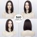 Dark Brown Shoulder Length Bob Wig for Women | Hand-Tied Heat Resistant Hairline | Natural Middle Part | 12inch - Buy Online on GoSupps.com
