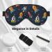 Spaceships and Stars Print Sleep Eye Mask - Soft Blindfold with Elastic Strap for Travel & Night Sleeping - Buy Online on GoSupps.com