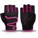 MOREOK Workout Gloves Gym Gloves for Men/Women, 3MM Gel Pad 3/4 Finger Weight Lifting Gloves Wrist Support Fitness Gloves for Powerlifting,Exercise,Fitness,Training,Bike,Pull ups and Rowing PINK Medium