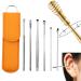 Skyrro - Innovative Earwax Cleaning Tool Set Skyrro Ear Wax Cleaner Skyrro Ear Cleaner Skypro Ear Cleaning Tool Set Stainless Steel Earpick Set Earwax Remover Spiral Cleaning Tools (Yellow)