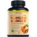 Turmeric Curcumin Supplement with Ginger & Apple Cider Vinegar (120 Count), BioPerine Black Pepper, Tumeric & Ginger, 95% Curcuminoids & Joint Supplement, Antioxidant Tumeric Supplements Capsules 120 Count (Pack of 1)