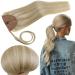Runature ponytail extensions real hair blonde highlights 30cm invisible extensions real hair braid/pack remy ponytail ponytail real hair blond highlights human hair #18p613 30 cm 1-braid #18P613