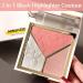 3-in-1 Blush Highlighter Contour Palette - Long-Lasting Matte Blush Glow for Women - Sweat-Resistant Make Up Powder - Natural Look (Color 2) - Buy Online on GoSupps.com