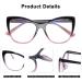 FEISEDY Trendy Cateye Blue Light Blocking Glasses for Women - TR90 Spring Hinges B2676 Black & Pink - Buy Online on GoSupps.com