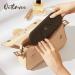 Qetlavee Silicone Makeup Bag & Brush Container Set | Portable Travel Essentials with Magnetic Snap Design (Brown) - Buy Online on GoSupps.com