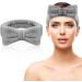 AOMIG Spa Headband for Women - Fluffy Microfiber Elastic Hair Band for Makeup, Shower, Sports - Grey Bowknot Head Band - 1 Pc - Buy Online on GoSupps.com