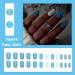 MISUD Short Square Press on Nails - Glossy Summer Blue Acrylic Nails | 24 pcs Squoval DIY False Nails with Bling Glitter Design - Buy Online on GoSupps.com