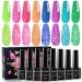 Mizhse reflective gel nail polish glitter neon 8 colors glitter nail polish disco bright nail polish fluorescent yail paint uv nail polish starter kit diy nail art salon 082-8pcs