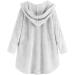 Hanxiulin Oversized Winter Coat for Women - Plush Hoodie Jacket Long Warm Outdoor Premium Jacket in White - Buy Online on GoSupps.com