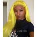 Vebonny 24 inch long bright yellow synthetic lace front wig for women-lively and stylish hair part for fashion and cosplay vebonny-842 Sunshine Glow-842