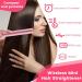 Hair Straightener Comb - Portable 4000mAh Electric Straightening Brush with Display 3 Temperature Settings Anti-Scald - Pink Color - Buy Online on GoSupps.com
