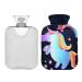 Hot Water Bottle 2L with Cover Unicorn with Rainbow Hot Water Bag for Pain Relief Hand Feet Warmer Winter