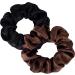 SILKIE x2 Set: 100% Pure Mulberry Silk Cream Coffee Black Large Oversized Scrunchies with Silk Travel Pouch - Hair Ties Elastics Hair Care Premium Ponytail Holder for No Damage - Cocoa - Buy Online on GoSupps.com