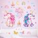 DECOWALL DS-8049 Large Colorful Unicorn Wall Stickers - Rainbow Stars Decals for Girls Bedroom Nursery - Removable Home Decor for Kids - Baby Birthday Decoration - Buy Online on GoSupps.com
