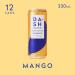 Dash Water Raspberry & Mango - 24 x Flavoured Sparkling Spring Water NO Sugar NO Sweetener NO Calories - Infused with Wonky Fruit (12 Raspberry & 12 Mango x 330ml cans) - Buy Online on GoSupps.com