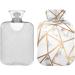 Marble Golden Geometric Lines Hot Water Bottle | 1L Pain Relief & Heating Bag for Cramps | International Shipping - Buy Online on GoSupps.com