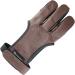 Longbowmaker Traditional 3 Finger Leather Archery Gloves - Durable Finger Protection AG31 L Brown | International Shipping Available - Buy Online on GoSupps.com