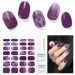 Semi Cured Gel Nail Strips 28Pcs Uv Gel Nail Stickers Work with Any UV Nail Lamps DIY Gel Nail Wraps for Home Includes Prep Pads Nail File & Wood Stick (Purple Lightning) A34 Purple Lightning