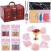 Crystals and Healing Stones for Attract Love 28 Pcs Rose Quartz Crystals Kit Chakra Self Love Healing Crystal with Gift Wooden Box for Wicca Beginners Reiki Yoga Meditation (28 PCS)